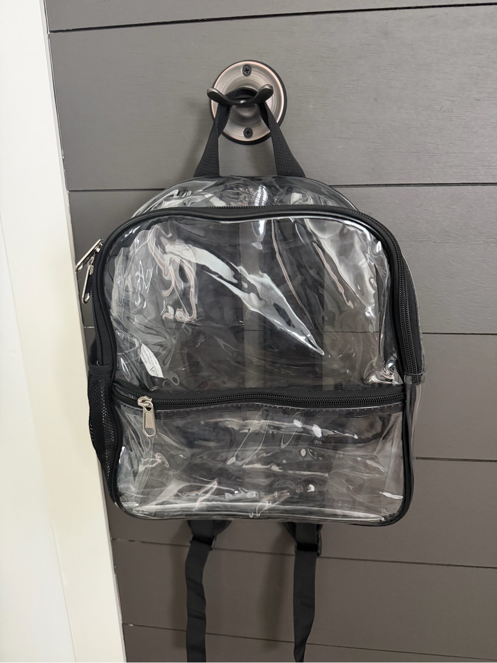 Clear Black-Trim Backpack - Transparent School & Stadium Bag